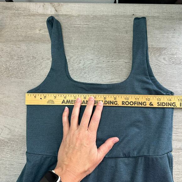 Quince Flowknit Breeze Fit & Flare Dress Navy Med - Picture 12 of 15